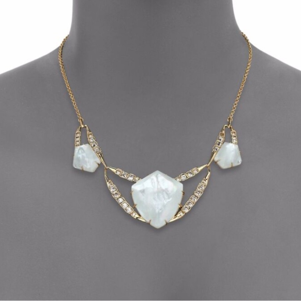 Alexis bitter gold and mother of pearl necklace - new